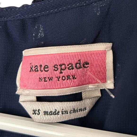 Kate Spade Scatter Dot Top Celestial Blue Women's XS Burnout Velvet Metallic - Picture 4 of 9